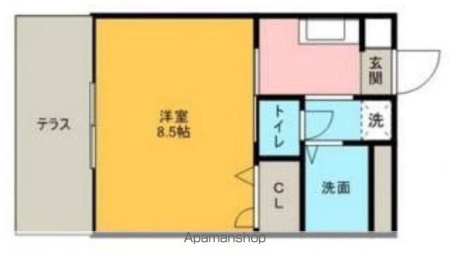 サンライズ友丘C(1K/1階)の間取り写真