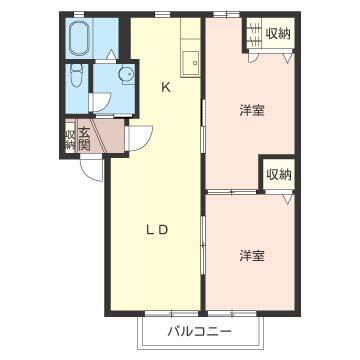 サンモールファースト(2LDK/2階)の間取り写真