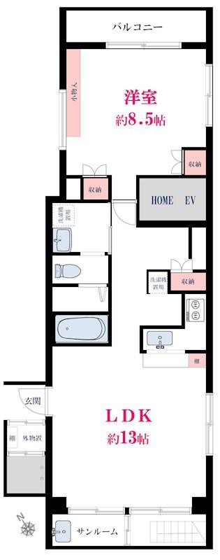 上目黒3丁目戸建2階(1LDK/2階)の間取り写真