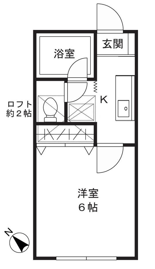 コーポフジエール(1K/1階)の間取り写真
