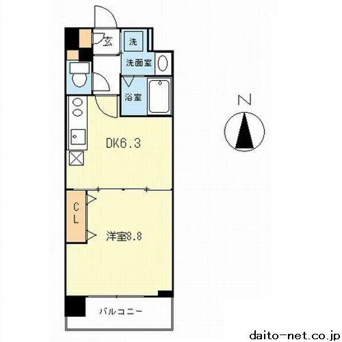 KOURT K11(1DK/4階)の間取り写真