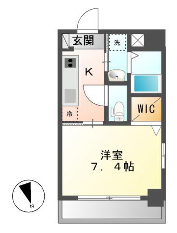 UNROOM(1K/6階)の間取り写真