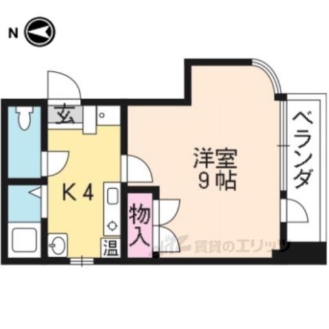 ルーセント御薗橋(1K/2階)の間取り写真