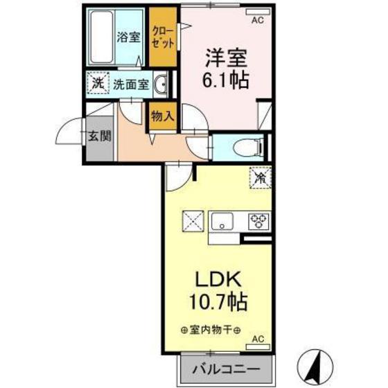 エスポワール(1LDK/1階)の間取り写真