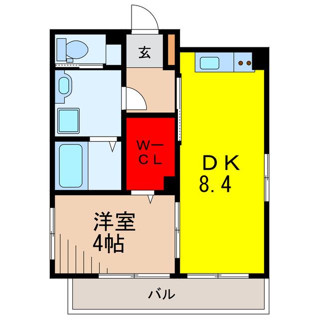 カーサフェリス(1DK/1階)の間取り写真