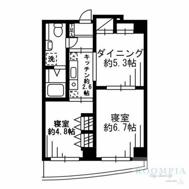 F.S.C.新宿マンション 314(2DK/4階)の間取り写真