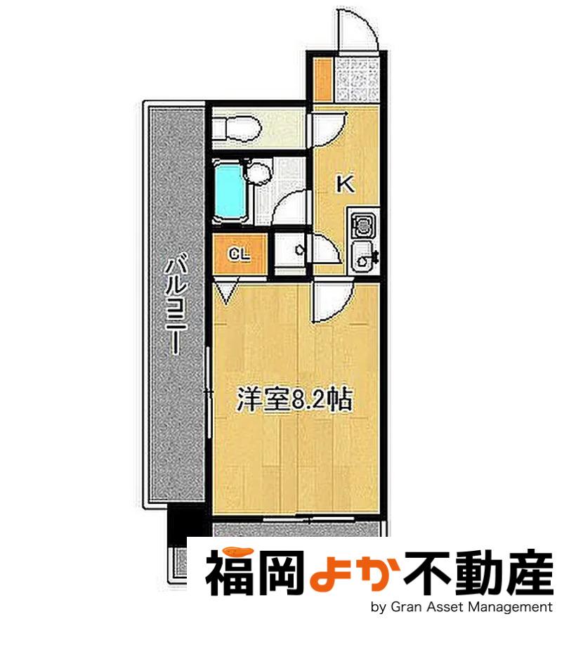 エンクレスト博多駅南(1K/13階)の間取り写真