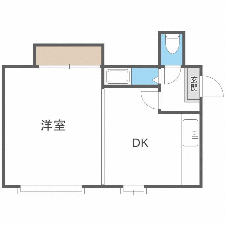 キャメロットI(1DK/1階)の間取り写真