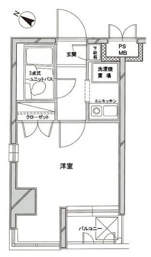 ダイホープラザ大塚II(1K/6階)の間取り写真