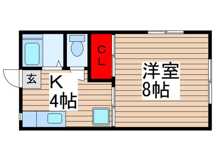 パルメゾン北野(1K/1階)の間取り写真