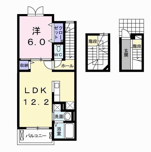 ハイエストモデッサ(1LDK/3階)の間取り写真