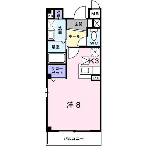 ジュネスドノア(1K/1階)の間取り写真