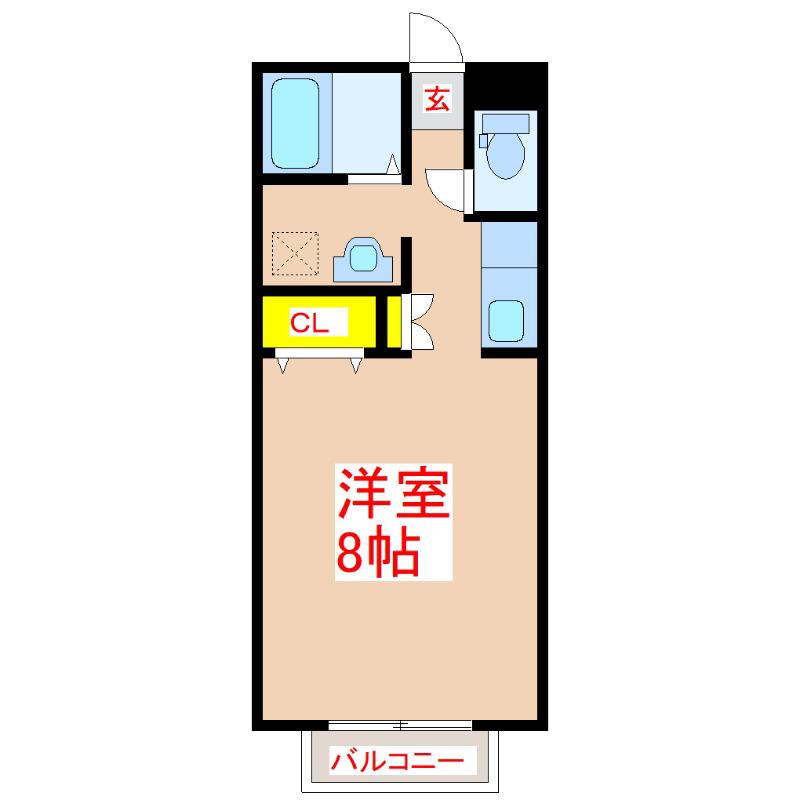 コートいわさき(ワンルーム/1階)の間取り写真