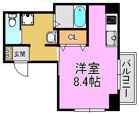 みおつくし高井田(ワンルーム/3階)の間取り写真