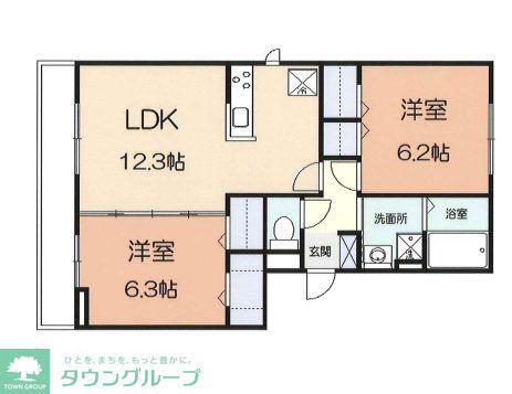 オルテンシア(2LDK/2階)の間取り写真