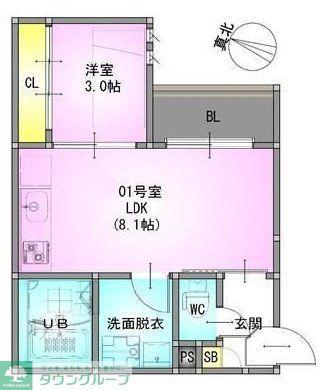 REGALEST七里(1LDK/2階)の間取り写真