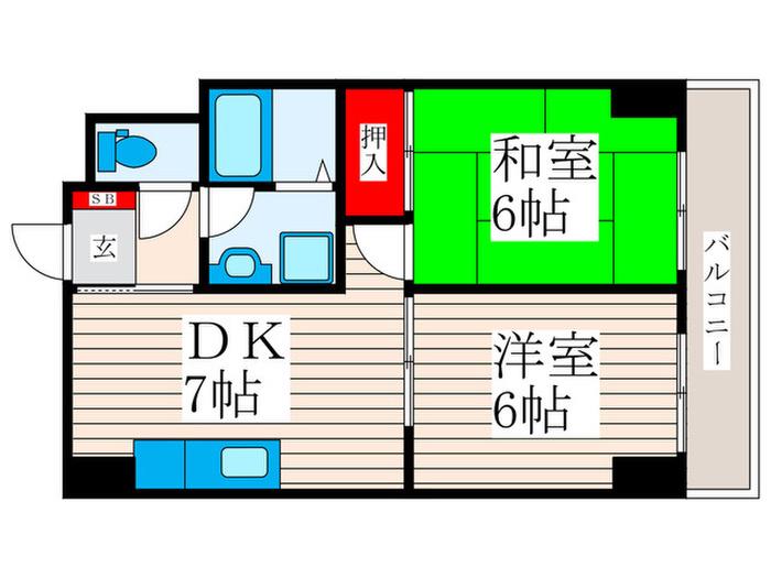 アヴニール(2DK/4階)の間取り写真
