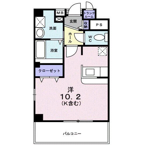 K・O レーベン(ワンルーム/2階)の間取り写真