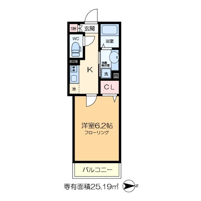 MAISON SA XI(1K/2階)の間取り写真
