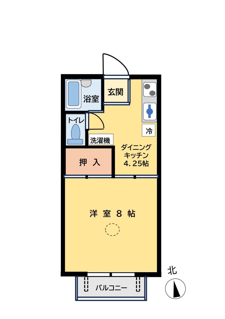 サンパレス成東 B棟(1DK/1階)の間取り写真