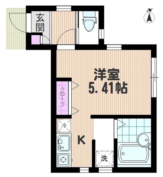 ミュゼ・N(1K/1階)の間取り写真
