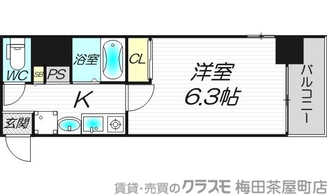 ダイドーメゾン梅田(1K/7階)の間取り写真