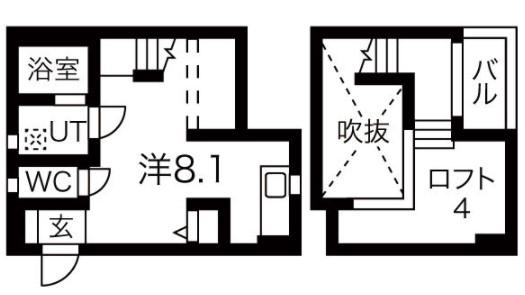 CASTANA黄金(1LDK/1階)の間取り写真