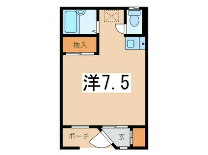 テラスHIDANI(ワンルーム/1階)の間取り写真