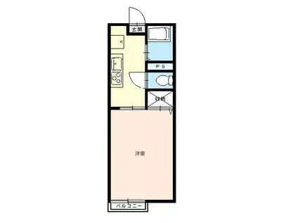 クレールA(1K/2階)の間取り写真