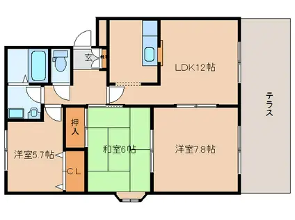 グッドヒルズ桜ヶ丘(3LDK/1階)の間取り写真