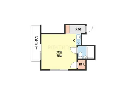 コーポホワイト旭橋(ワンルーム/3階)の間取り写真