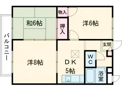 ビブレサカンダ(3DK/2階)の間取り写真