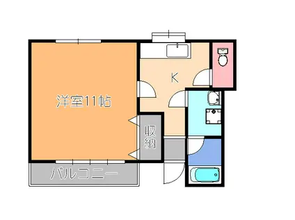 ブルーハイツ I(1K/1階)の間取り写真