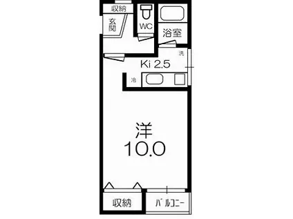 ハウスエスニー(1K/1階)の間取り写真