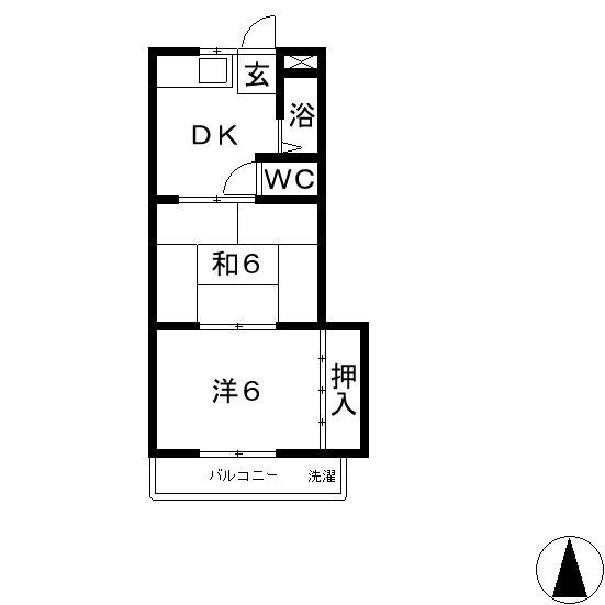 泉コーポ(2DK/2階)の間取り写真