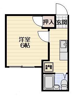 ベルテKOYAMA(1K/1階)の間取り写真