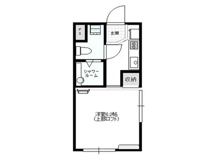 FLAT・E(ワンルーム/1階)の間取り写真