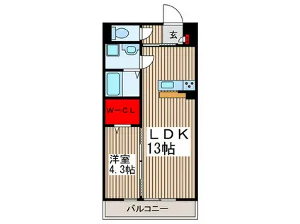 リブリ・吉川 河口コーポ2(1LDK/2階)の間取り写真