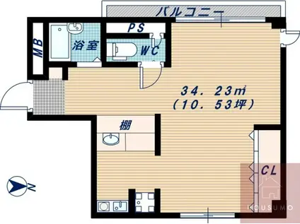 チサン第5新大阪(ワンルーム/11階)の間取り写真