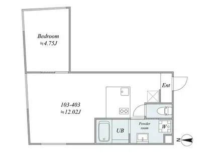 TRIAS111(1LDK/4階)の間取り写真