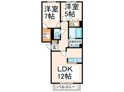 エマーブルEZU(2LDK/2階)の間取り写真