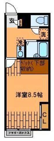 レオパレスグリーンタカタII(1K/2階)の間取り写真