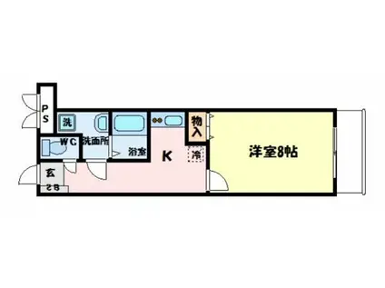MISTRAL飾磨駅前(1K/2階)の間取り写真