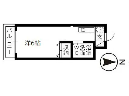 和地山エステートピア(ワンルーム/2階)の間取り写真