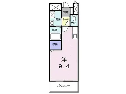 リフティ新浜 I(ワンルーム/2階)の間取り写真