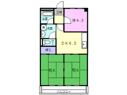 シルキーハイツ(3DK/3階)の間取り写真