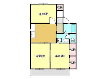 セジュール石津B(3DK/2階)の間取り写真