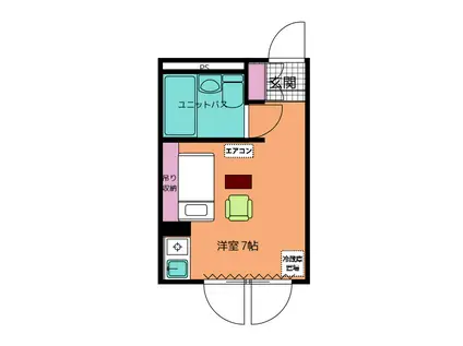 朝霞ロイヤルコーポ(ワンルーム/2階)の間取り写真