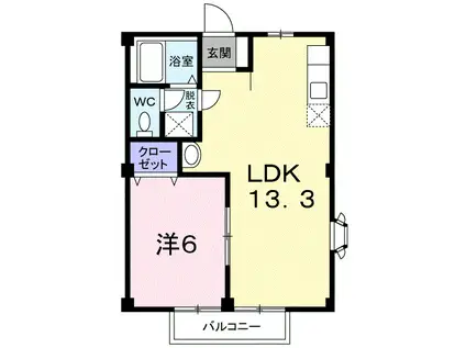 フローラ国分寺A(1LDK/2階)の間取り写真