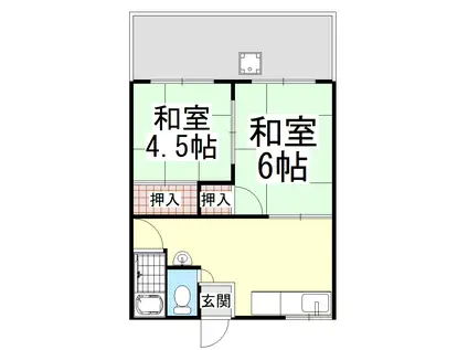 シャルム宇田(2K/1階)の間取り写真